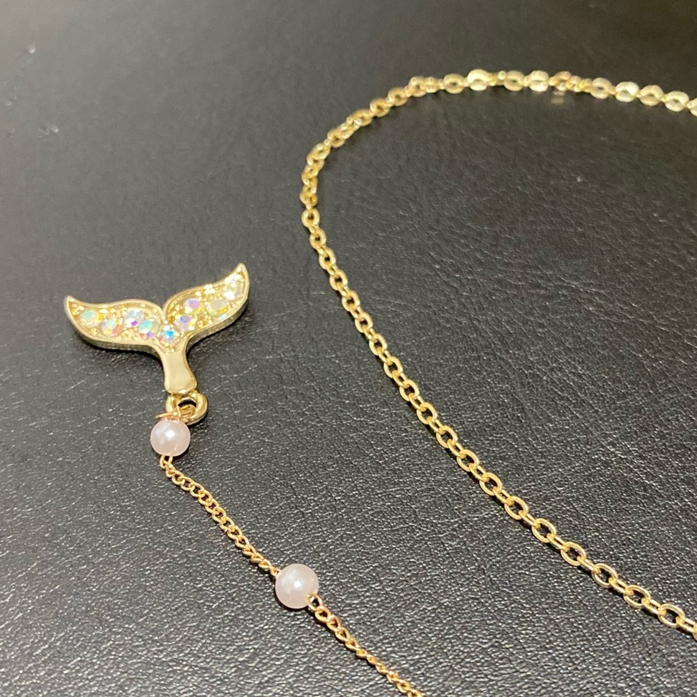 Chic & Cute Mermaid Tail Faux Pearl Necklace Accessory Jewelry